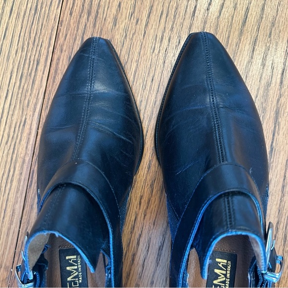 Ipanema Vintage Black Leather Low Heel Loafers with Buckle 1 1/2” Heel Size 8 - Picture 3 of 14